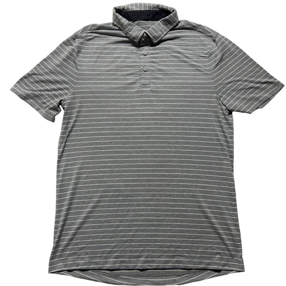 lululemon athletica Other - Lululemon Medium evolution polo shirt men grey stripe
